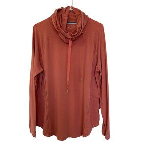 Coolibar Lumaleo Pullover Long Sleeve Hooded Lightweight UPF Top Size XL Peach